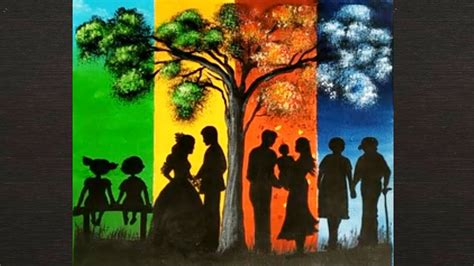 Four Seasons Journey Of Life Painting Step By Step Youtube