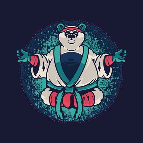 Premium Vector Panda In Meditation Pose Illustration