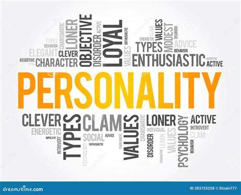 Personality Word Cloud Collage Social Concept Stock Illustration