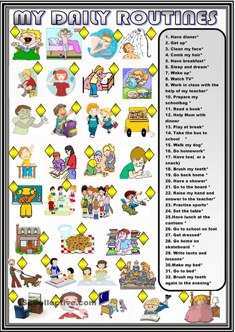 My Daily Routines Matching Routines Quotidiennes Fle La Routine