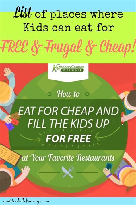 BIG List of Places Where Kids Eat Free/Cheap | Kids eat free, Children