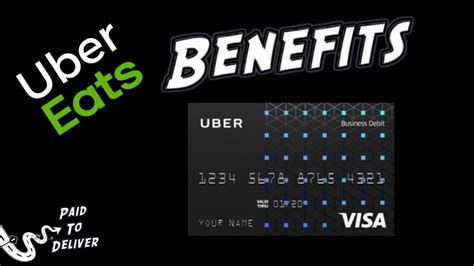 The uber visa debit card from gobank is a great card if you're eligible for it. Uber Eats Driver Benefits Uber Debit Card - YouTube