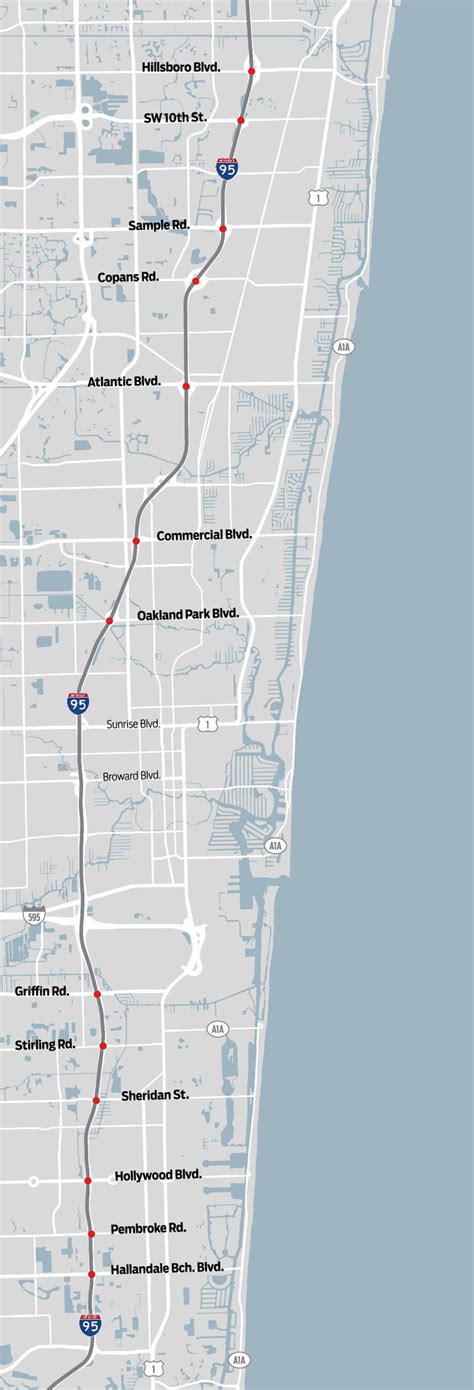 Updated Map Interstate 95 Exits To Be Revamped Sun Sentinel