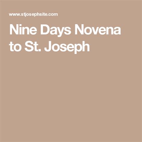 Nine Days Novena To St Joseph Scripture Bible Novena St Joseph
