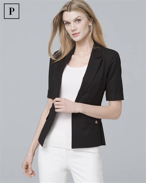 Petite Short Sleeve Suit Jacket White House Black Market