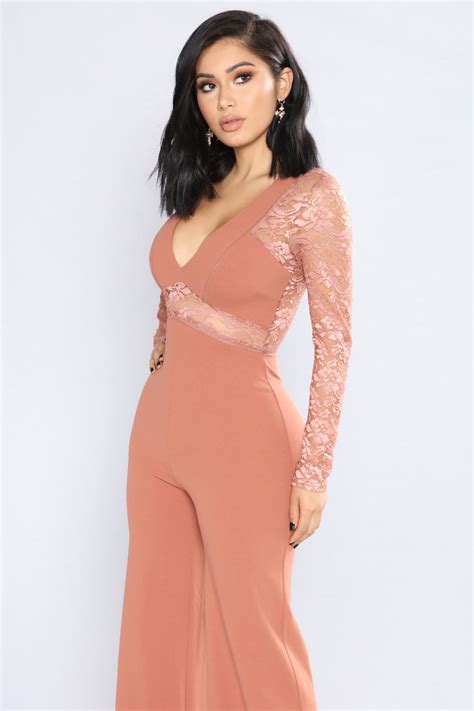 Hanna Lace Cut Out Jumpsuit Rose