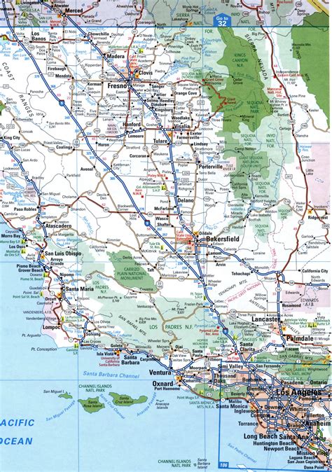 Map I-5 Interstate Highway California Oregon Washington route