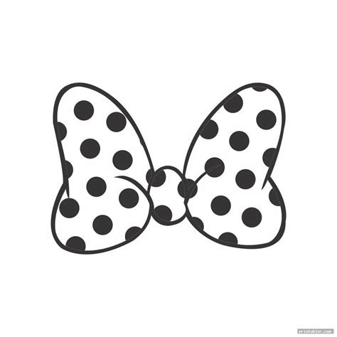 Do not republish, upload, or alter the pdf files. Minnie Mouse Bow Printable - Black White and Colored ...