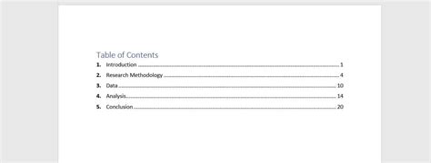 Creating The Table Of Contents In Ms Word Guide With Examples