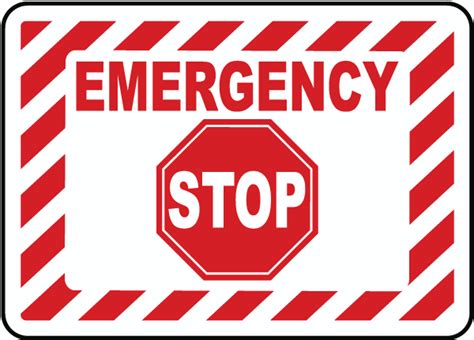 Emergency Stop Label E2155 By