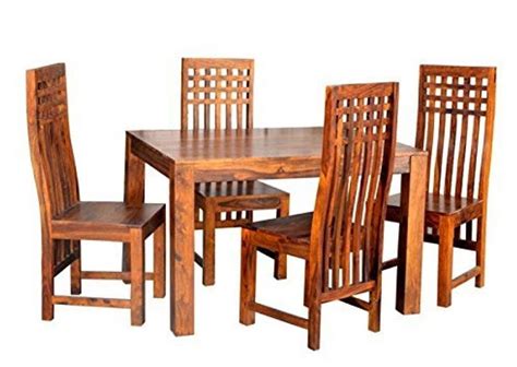 Mamta Decoration Sheesham Wood Dining Table With 4 Chair For Living