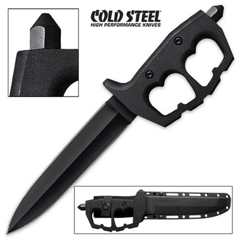 Cold Steel Fixed Blade Chaos Knife With Sheath Double Edge W Secure