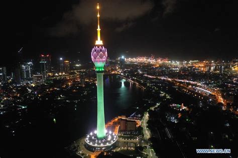 Night View Of Lotus Tower In Colombo Sri Lanka Xinhua Englishnewscn
