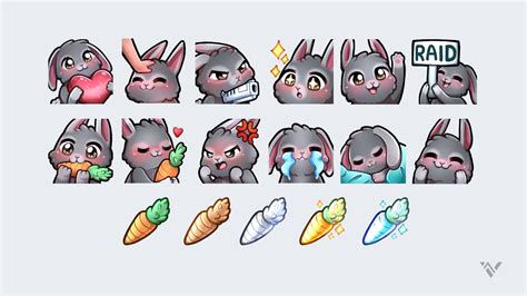 Funny Bunny Twitch Emotes Badges For Youtube