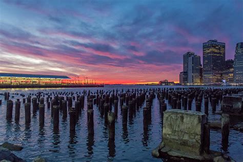 Sunset From Brooklyn Bridge Park Photograph By Brian Bielemeier Fine