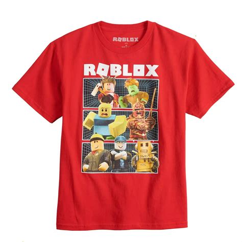 Roblox Boys Shirt Tri Patterned Graphic Tee Red Size Large 14 16