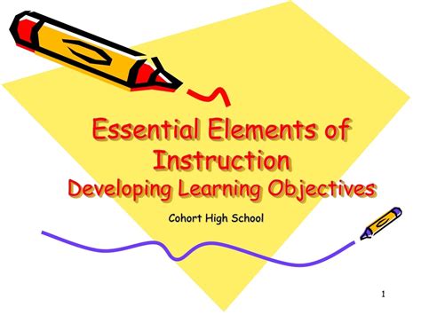 Ppt Essential Elements Of Instruction Developing Learning Objectives