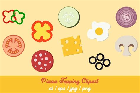 Pizza Topping Clipart Vector Illustration