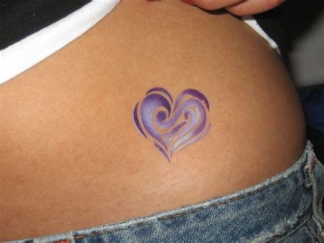 Feminine Heart Tattoo On Hip For Girls
