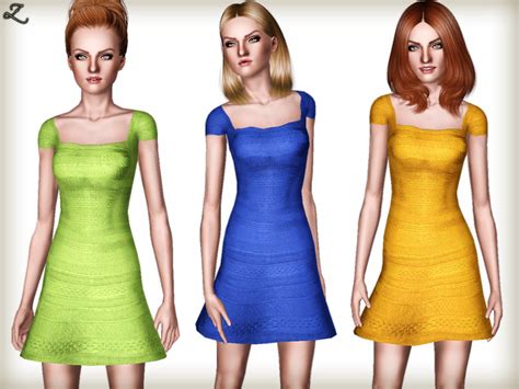 The Sims Resource Cap Sleeve Bandage Dress