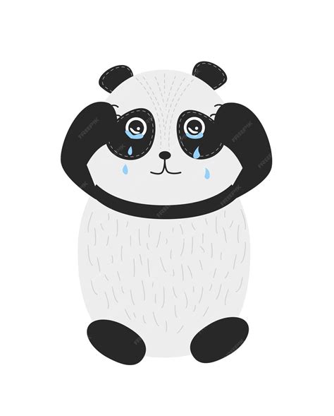 Premium Vector Sad Panda The Panda Is Crying Vector Illustration