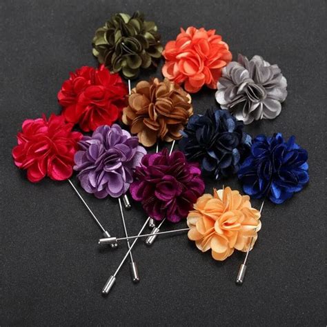Colorful Flowers Men Brooches Collar Pin Party Lapel Pin For Men Suit