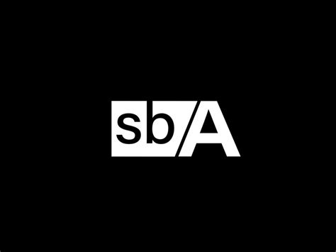 Sba Logo And Graphics Design Vector Art Icons Isolated On Black