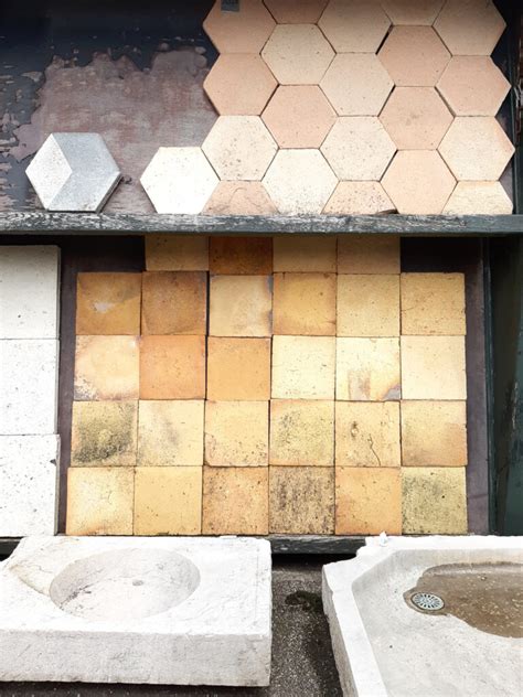 Antique French Terracotta Tiles ± 22 X 22 Cm Piet Jonker