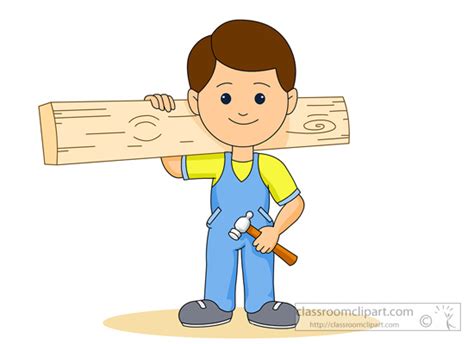 Toonytool.com is a free online cartoon maker and (animated) comic creator tool: Construction Clipart - carpenter-holding-wood-hammer ...