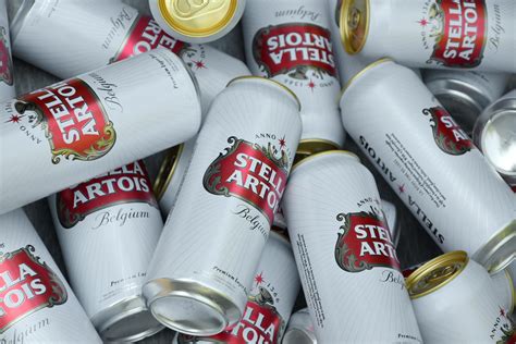 Many Tin Cans Of Stella Artois Beer Outdoors Stella Artois Is The Most