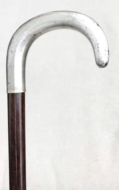 Vintage Antique Presentation Sterling Silver Crook Handle Walking Stick