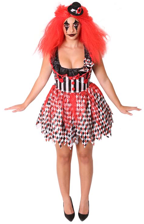 Beautiful Circus Clown Costume Halloween Party Clothes Cosplay Womens