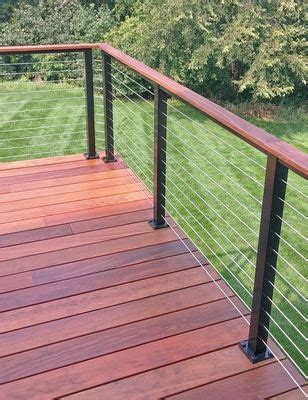 This large backyard deck and staircase catches the. Black Aluminum Cable Railing - Woodbury, MN