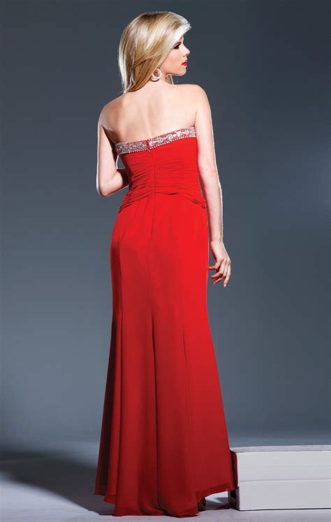 Strapless Sweetheart Red A Line Floor Length Sexy Dress With Sequins