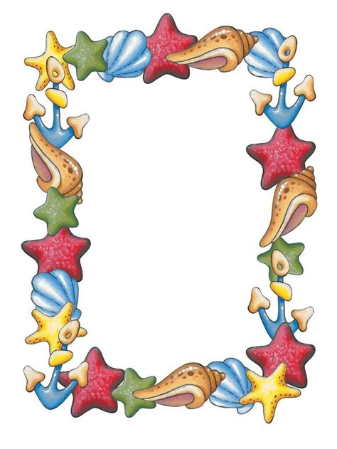 Shell Frame Clip Art Borders Borders For Paper Page Borders Design