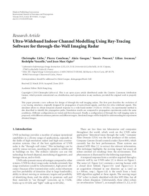 (PDF) Ultra-Wideband Indoor Channel Modelling Using Ray-Tracing ...