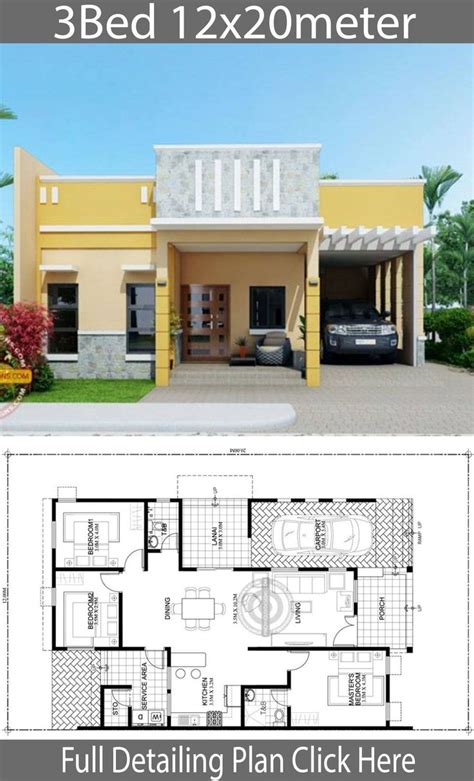 Home Design Plan 13x15m With 3 Bedrooms 3b6 House Design