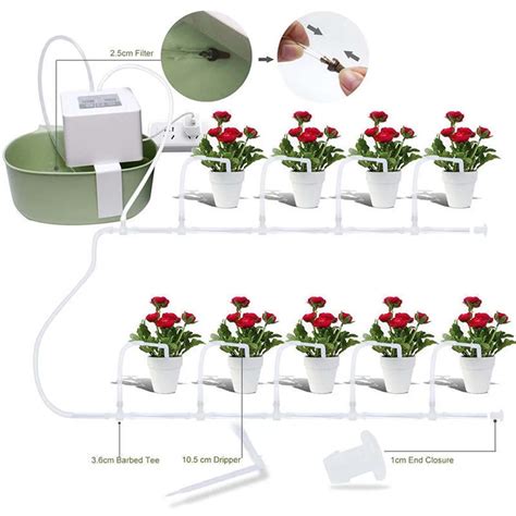 Newly Diy Automatic Drip Irrigation Kit Usb Battery Powered Indoor Pot