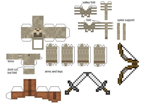 Papercraft Skeleton Warrior Primitive Mobs Mod Paper Crafts