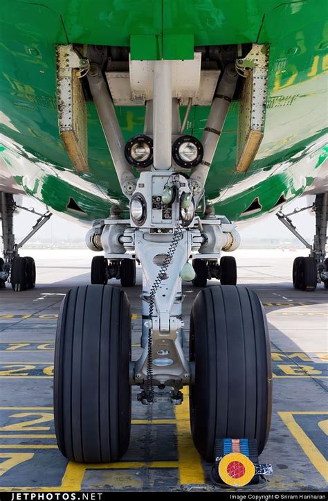 The Nose Landing Gear Of The Boeing 747 Of Eva Airways Cargo As She