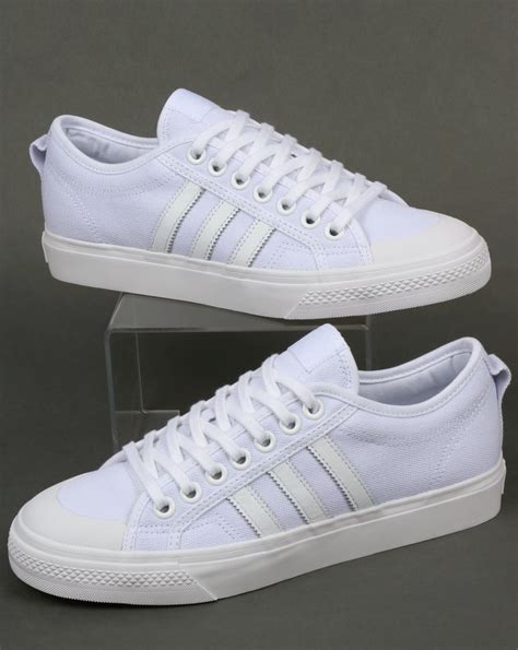 Adidas Nizza Canvas Trainers White Lightweight 80s Casual Classics