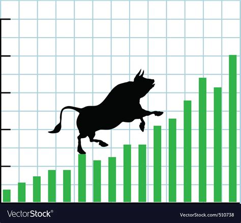 Up Bull Market Rise Bullish Stock Chart Graph Vector Image