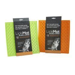 The ingredients are supposed to calm the dog down naturally. Lickimat Buddy Treat Mat Large - Pet Products R Us