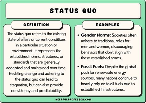 30 Status Quo Examples 2024