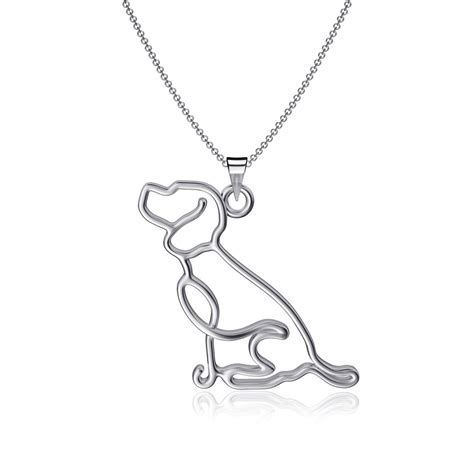 Beagle Silhouette Pendant Necklace Silver - Etsy