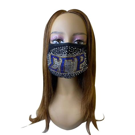 Sigma Gamma Rho Face Mask Sprinkled Bling Design Bling Design Sigma