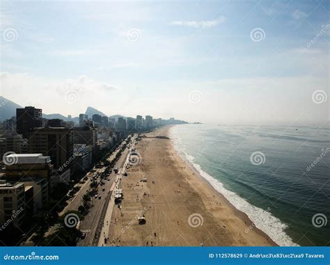 Beautiful Aerial Drone View Of Leblon And Ipanema Beach Rio De Janeiro