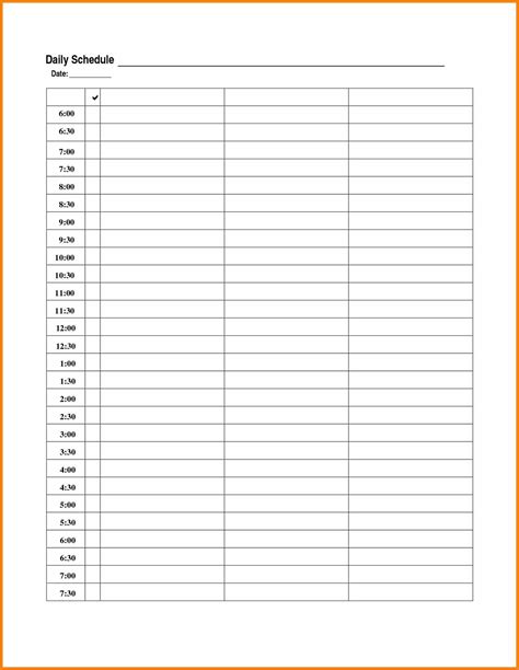 Daily Calendar Template Excel Calendar Template Daily Schedule