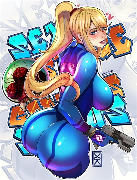 Samus Aran And Metroid Metroid Drawn By Xuuikie Ashe Danbooru