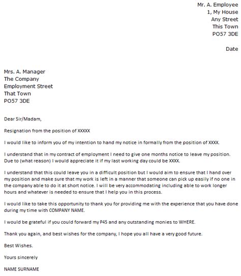 It should have an introduction, body, and conclusion paragraph. Shorter Notice Period Resignation Letter Example - icover ...